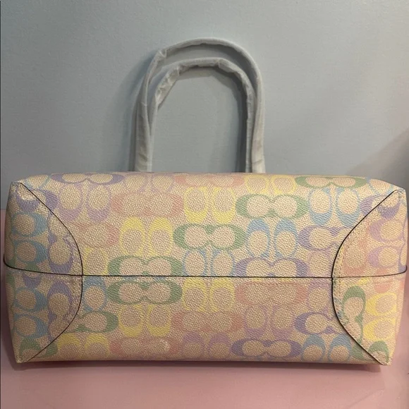 Coach City Tote Bag In Rainbow SignatureCanvas CDA93 Sand Multi